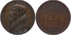 Schweiz
 Bronzemedaille 1835 auf Johannes Calvin, von A. Bovy, Slg. Witt. 682. 500,00g. 108 mm vz/stgl