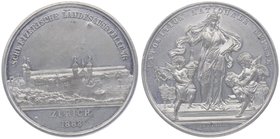 Schweiz Zürich
 Zinnmedaille 1883 auf die Expo in Zürich, von B. Jäckle - Schneider, Dm 45,5 mm. 29,94g vz/stgl