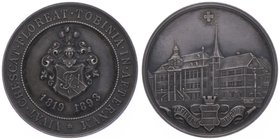 Schweiz Aargau
 Ag - Medaille 1893 auf die 75-Jahrfeier der Studentenverbindung Zofingia, Dm 36,5mm. 18,20g vz/stgl
