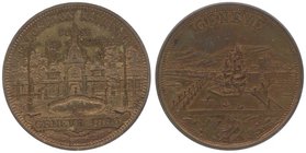 Schweiz Genf
 Br - Medaille 1896 auf die Internationale Messe in Genf, von C. Defaili, Dm 34mm
