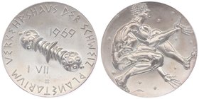 Schweiz Hans Erni
 Ag - Medaille 1969 Planetarium, Aufl. 15000 St., Dm 33,2mm. 20,00g stgl