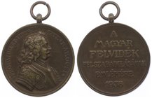 Ungarn Rakoczi Ferenc 1704 - 1711
 Br- Medaille 1938 22,28g ss/vz