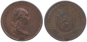 Franz II. 1792 - 1806
 Cu - Jeton 1792 Namur. 12,82g. Mont. 2265. Sf. im Rand ss