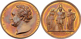 Franz I. 1806 - 1835
 Cu Medaille 1826 von Loss, auf Johann Wolfgang von Goethe. 37,60g. 43mm stgl