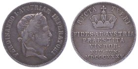 Ferdinand I. 1835 - 1848
 Ag - Jeton 1835 auf seine Krönung in Wien, Dm 20,5 mm. 5,42g. Fr. ss