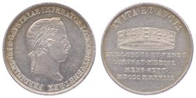 Ferdinand I. 1835 - 1848
 Ag - Jeton 1838 auf seine Krönung in Mailand, Dm 19 mm. 3,30g. Fr. f.stgl