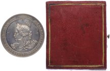 Franz Joseph I. 1848 - 1916
 Ag - Medaille 1862 Ehrenpreis des Volksfestes in Linz, von C. Radnitzky in Original Etui, Dm 44,5 mm. Wien. 33,28g. in o...