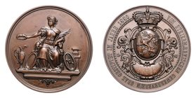 Franz Joseph I. 1848 - 1916
 Bronzemedaille 1880 zum Gedenken an den Gewerbe-Verein Graz der Steiermark, von Früchtl und Jauner, Dm 61 mm. Wien. 53,3...