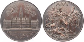 Franz Joseph I. 1848 - 1916
 Br - Medaille 1883 zur Vollendung der Rathauses in Wien, versilbert, von A. Scharff, Dm 73 mm. Wien vz/stgl