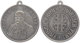 Franz Joseph I. 1848 - 1916
 Weißmetall Medaille 1891 Johannes Niggeler 1816 - 1887, Dm 34 mm. 15,06g vz