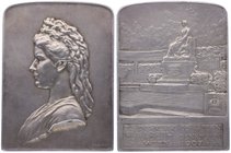 Franz Joseph I. 1848 - 1916
 Ag - Medaille 1907 (Plakette) auf die Enthüllung des Denkmals von Kaiserin Elisabeth im Volksgarten in Wien, Sign. AN / ...