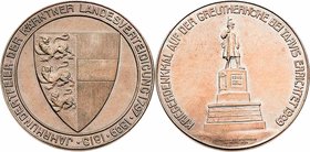 Franz Joseph I. 1848 - 1916
 Versilberte Medaille 1909 a.d. Jahrhundfeier in Kärnten. 21,60g. 37mm vz