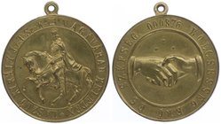 Franz Joseph I. 1848 - 1916
 Br. - Medaille o. J. Mitgliedsmedaille der Loge König Ladislaus I. , Mitgliedsnummer 000876, vergoldet mit Öse, Dm 42 mm...