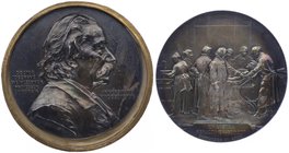 Franz Joseph I. 1848 - 1916
 Ag - Medaille o. J. zur Erinnerung an Dr. Joseph Weinlechner in Original Etui, von A. Scharff, Dm 58 mm. Wien. 79,50g vz