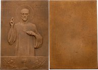 Franz Joseph I. 1848 - 1916
 Bronzplakette o. J. Jesus, ich bin das Brot des Lebens wer zu mir kommt, den wird nicht hungern, von F. Gill, mattiert. ...