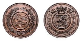 Franz Joseph I. 1848 - 1916
 Bronzemedaille o. J. Verdienst der Steirischen Landwiertsch. Gesellschaft, Dm 50 mm, von Jenner. Wien. 55,96g. Hauser 35...