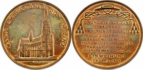 Bronzemedaille 1924 von Zimpel, a.d. Maria Empfägnis Dom in Linz. 19,40g. 39mm vz/stgl