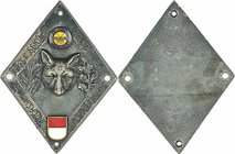 Trapezförmiger Bronzemedaille 1928 a.d. Fuchsjagd des österr. Touringclubs Sekt. Innsbruck. 81,00g. 85x65mm vz