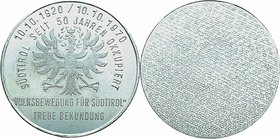 Alu Medaille 1970 Volksbewegung für Südtirol, einseitig. 9,80g. 55,5mm vz