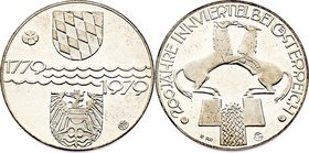 Silbermedaille 1979 200 Jahre Innviertel bei Österreich, Dm 35 mm. 19,88g PP-