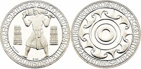 Silbermedaille 1980 750 Jahre Stadt Hallein bei Salzburg, Dm 36 mm. 19,91g PP-
