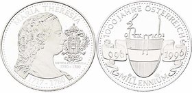 Silbermedaille 1996 1000 Jahre Österreich - Millennium / Maria Theresia, 0,925 Ag. 30,98g PP