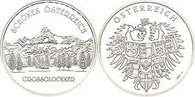 Silbermedaille o. J. Schönes Österreich - Großglockner, 0,999/1000, Dm 40 mm. 20,30g PP
