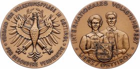 Bronzemedaille o.J. Internationales Volkstumsfest Lienz-Osttirol. 38,60g. 46mm stgl