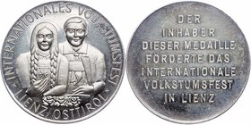 Bronzemedaille o.J. versilbert, Förderer des Internationalen Volkstumsfestes in Lienz. 38,80g. 46mm st/EA