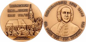 Bronzemedaille o.J. Peter Thumb, Baumeister, Wallfahrtskirche Birnau a. Bodensee. 49,58g. 50mm stgl