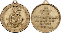 Salzburg - Erzbistum
 Zinnmedaille 1882 versilbert an Öse, auf das 1300-jährige Stiftsjubiläum,. 10,64g. 30mm, Macho 141 vz