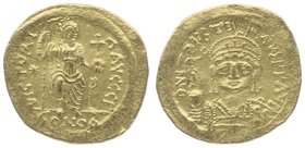 Byzantinische Münzen Justinianus II. 565 - 578
 Solidus o. J. ( 565-67) Konstantinopel. 4,31g. MIB 1 f.vz/vz