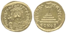 Byzantinische Münzen Tiberius II. Constantinus 578 - 582
 Solidus o. J. Konstantinopel. 4,38g. MIB 4 stgl