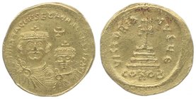 Byzantinische Münzen Heraclius 610 - 641
 Solidus o. J. Konstantinopel. 4,45g. MIB 8a ss/vz