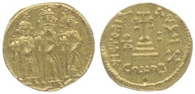 Byzantinische Münzen Heraclius 610 - 641
 Solidus o. J. (636-37) Konstantinopel. 4,40g. MIB 42 vz