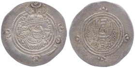 Sassaniden - Münzen Khusru II. 591 - 628
 Drachme o. J. 4,08g. Göbl 212 vz