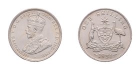 Australien George V. 1910 - 1936
 One Shilling 1931 Heaton. 5,64g. KM 26 stgl