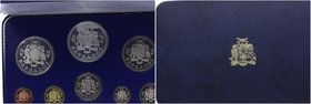 Barbados
 Münzsatz / Coin Set 1978 8 Stück, von 1 Cent bis 10 Dollar 1978 in Original Etui ( blau ) mit Zertifikat, Franklin Mint. PP