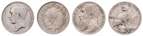Belgien Diverse
 Lot 2 Stück 50 Cent 1907, 1911 ss
