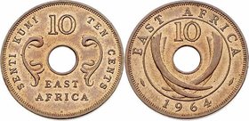 East Afrika Britische Kolonie
 10 Cents 1964 H Birmingham. 9,58g. KM 40 stgl