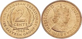 East Caribbean States Britische Kolonie
 2 Cents 1965 Birmingham. 9,07g. KM 3 stgl