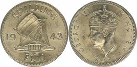 Fiji Islands Georg VI. 1936-1952
 Shilling 1943 S San Francisco. 5,65g. KM 12a stgl