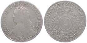 Frankreich Louis XV. 1715 - 1774
 Ecu 1726 O Rion. 28,88g. KM 486.25, Sobin 759 ( R2 ) f.ss/ss