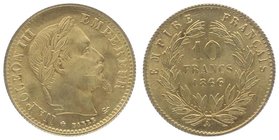 Frankreich Napoleon III. 1852 - 1870
 10 Francs 1866 A Paris. Friedb. 587, Schlumb. 381. stgl