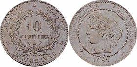 Frankreich Republik
 10 Centimes 1897 A Paris. 9,94g. KM 815.1. win. Kr. stgl