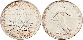 Frankreich Republik
 50 Centimes 1915 Paris. 2,50g. KM 854 stgl
