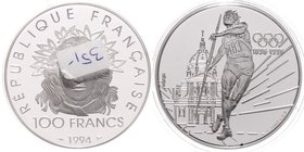 Frankreich Republik
 100 Francs 1994 Speerwerfen PP