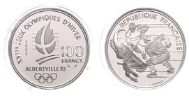 Frankreich Republik
 100 Francs 1992 Eishockey PP
