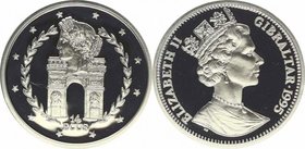 Gibraltar Republik
 14 Ecus 1995 Französische Präsidentschaft. Pobjoy Mint. 10,25g. KM 495, Schön 403 PP