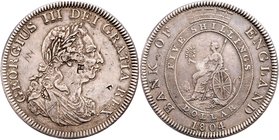 Großbritannien Georg III. 1738 - 1820
 Dollar 1804 geprägt auf 8 Reales, mit chinesischen Chopmarks / Gegenstempeln. Bank of England. 26,85g. KM Tn1 ...